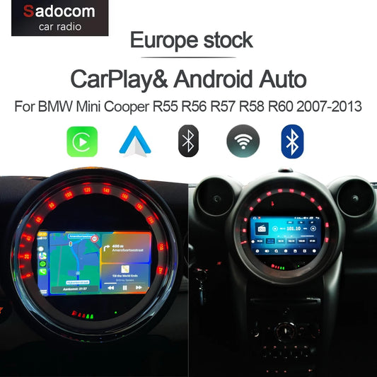 Wireless Carplay DSP 7 " Android 14.0 Car Radio Player multimedia navigation For BMW Mini Cooper R55 R56 R57 R58 R60 2007-2013
