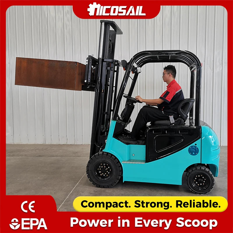 Nicosail 1.5 Ton Small Electric Forklift 3m Lift 2200kg Weight for Narrow Aisle Operation