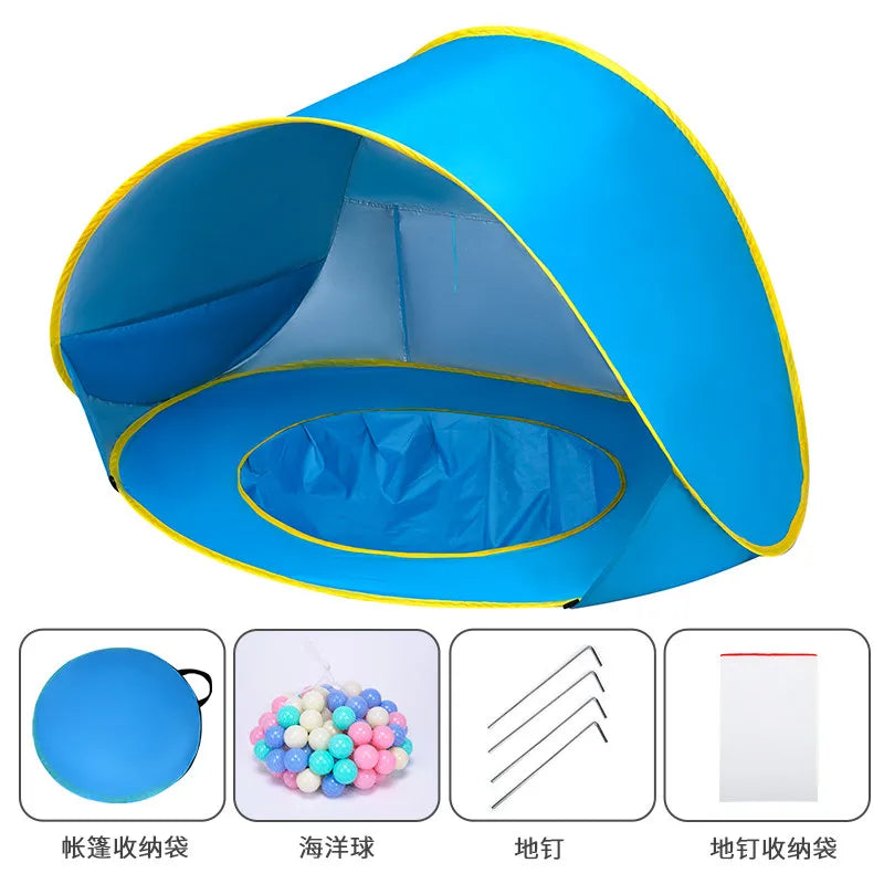 Outdoor Children's Camping Shade Beach Tent Water Storage Foldable Quick Open Beach Pool