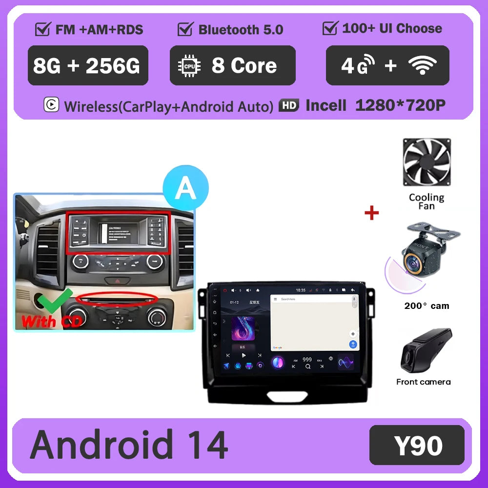 Car GPS Android 16 For Ford Ranger 2015 - 2022 Multimedia Auto Radio Player Navigation Stereo Head Unit No 2din DVD Touch Screen