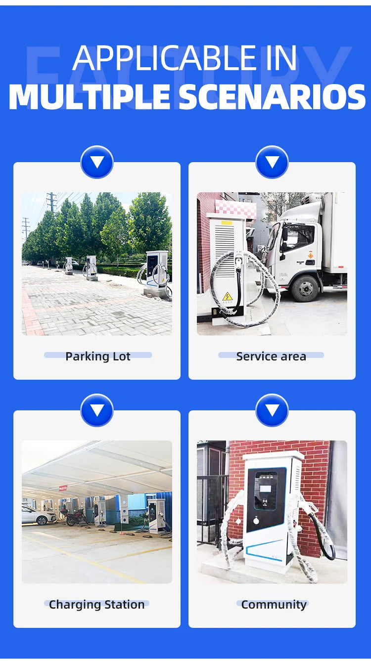 DC 60KW-200kW Fast EV Charger with External Solar Storage Integration, Maximizing Renewable Energy for Highways