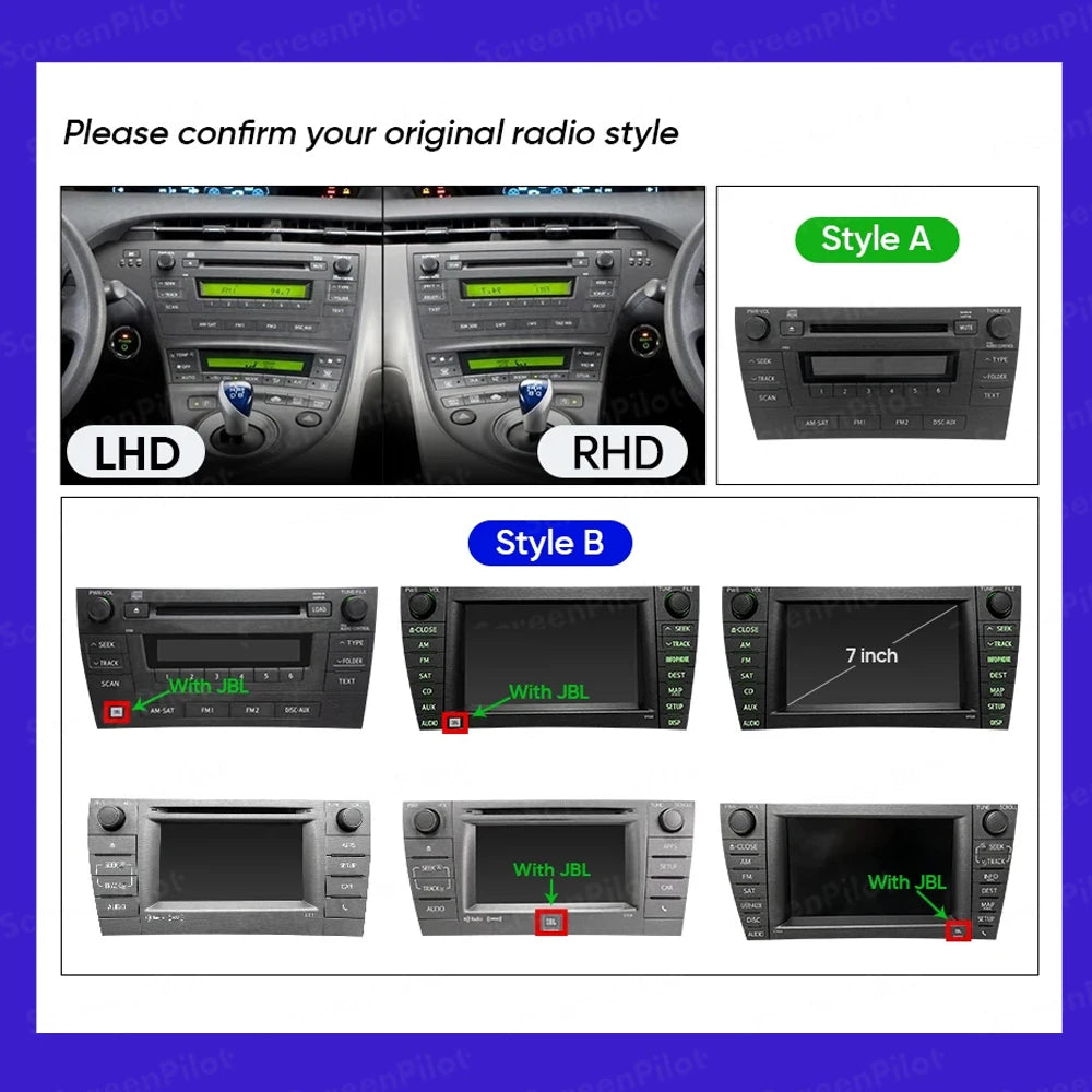Android 16 For Toyota Prius 2009 2010 2011 2012 2013 2015 Car Radio XW30 Wireless Carplay Android Auto Car Multimedia Player 5G