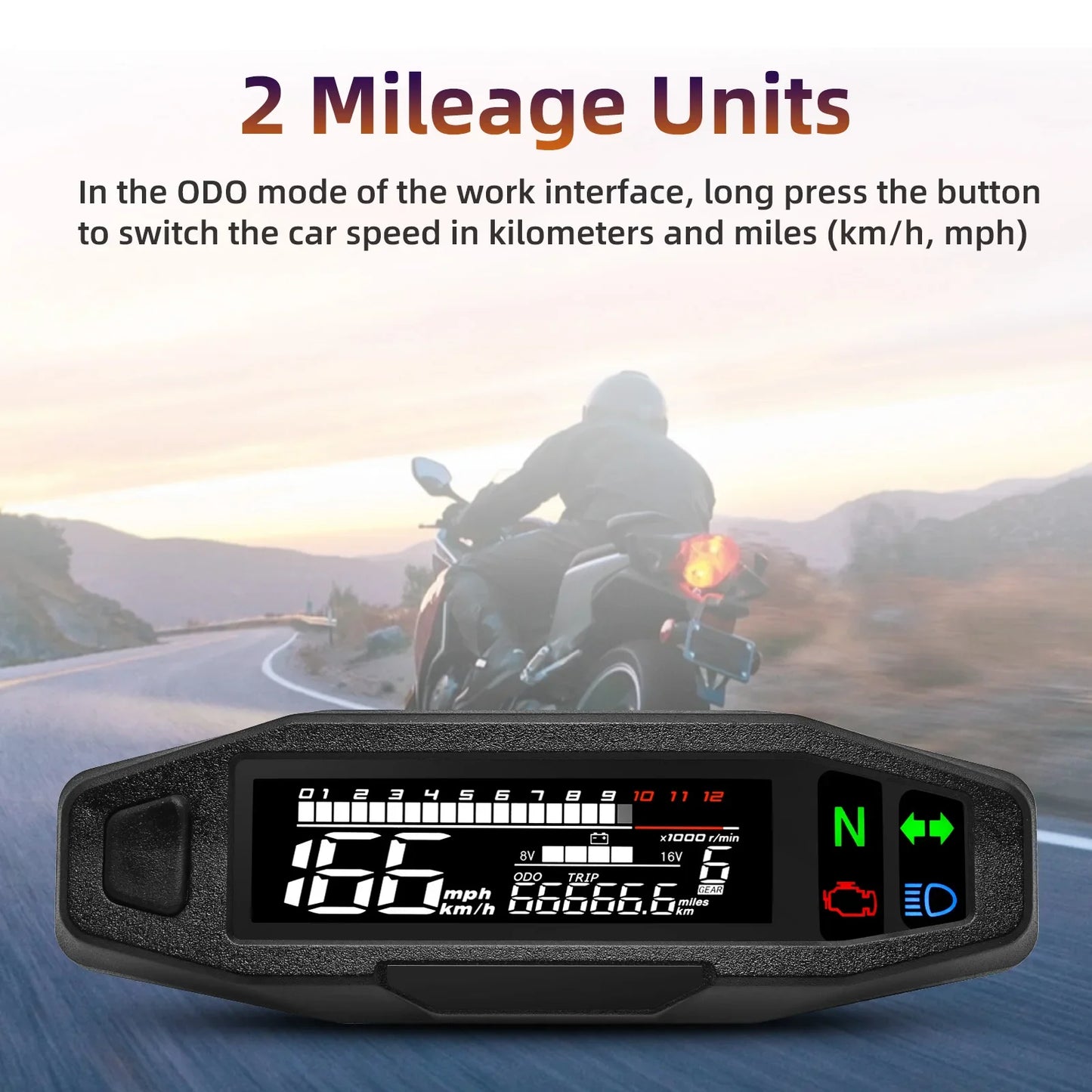 *l Motorcycle Speedometer for KTM EXC 250 RUSI KR200 Digital Meter Electric Injection Carburetor RPM Odometer No Sensor