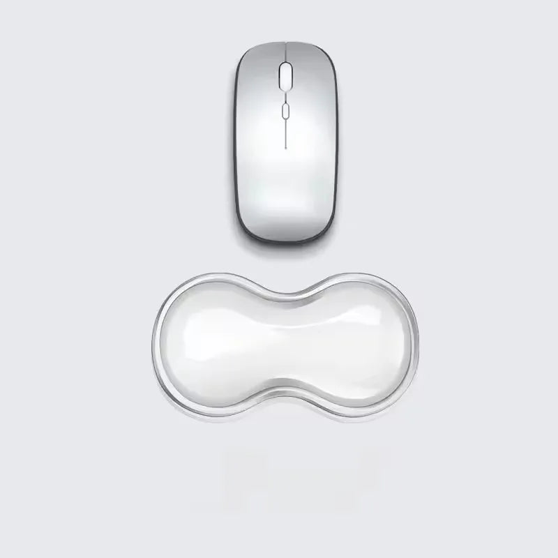 Bilek Destekli Mouse Pad - Kaydırmaz Silikon Şeffaf Klavye Bilekliği Masaüstü Ofis Oyun