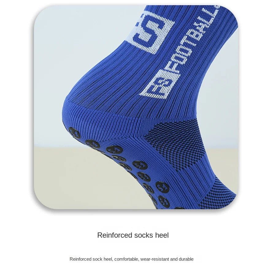 Football socks, men's mid length sports socks, running socks, anti slip thick towel bottom, wear-resistant