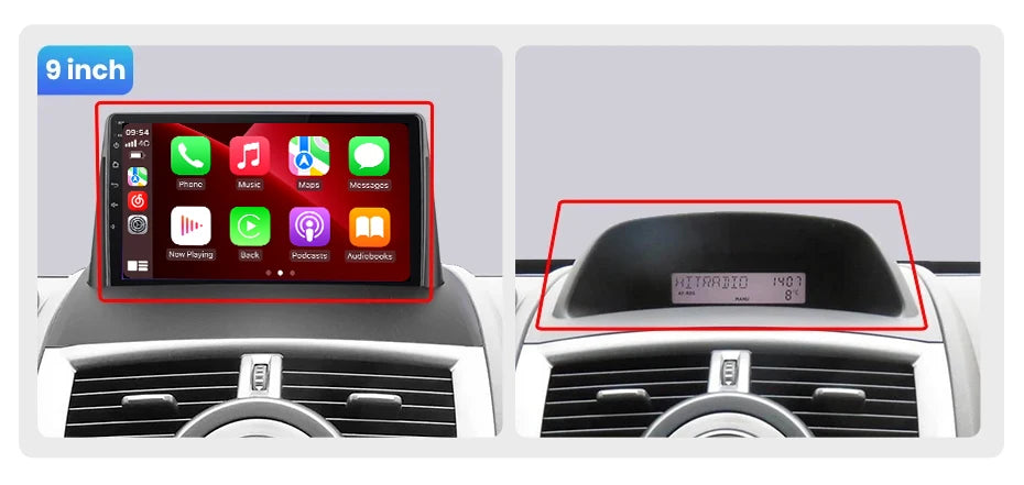 MEKEDE 7'' 9'' CarPlay Android Auto Autoradio - Smartes Multimediasystem kompatibel mit Renault Megane 2 2002-2009