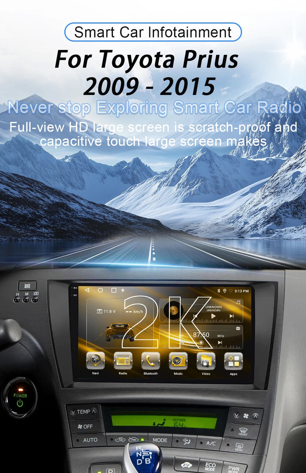 Android 16 For Toyota Prius 2009 2010 2011 2012 2013 2015 Car Radio XW30 Wireless Carplay Android Auto Car Multimedia Player 5G