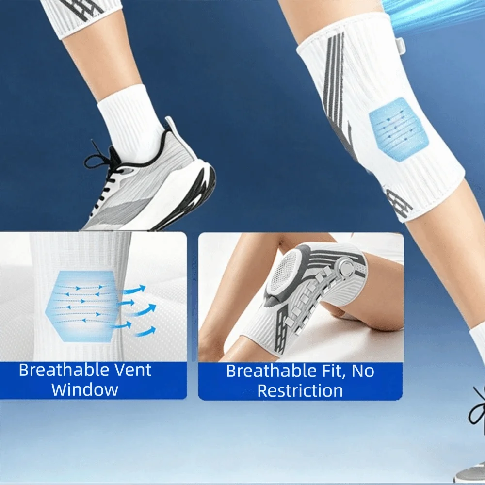 Professional Adjustable Knob knee pads Elastic Thin Sports Knee Brace Non-Slip Spring Support Shin Defender Basketball
