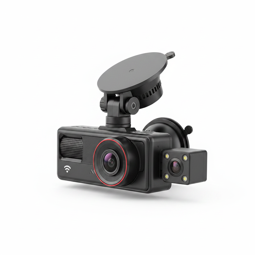 Yeni HD 1080P Üç Kayıtlı Araç Kamerası WiFi Bağlantılı Kızılötesi Gece Görüşü Park İzleme Geri Görüş