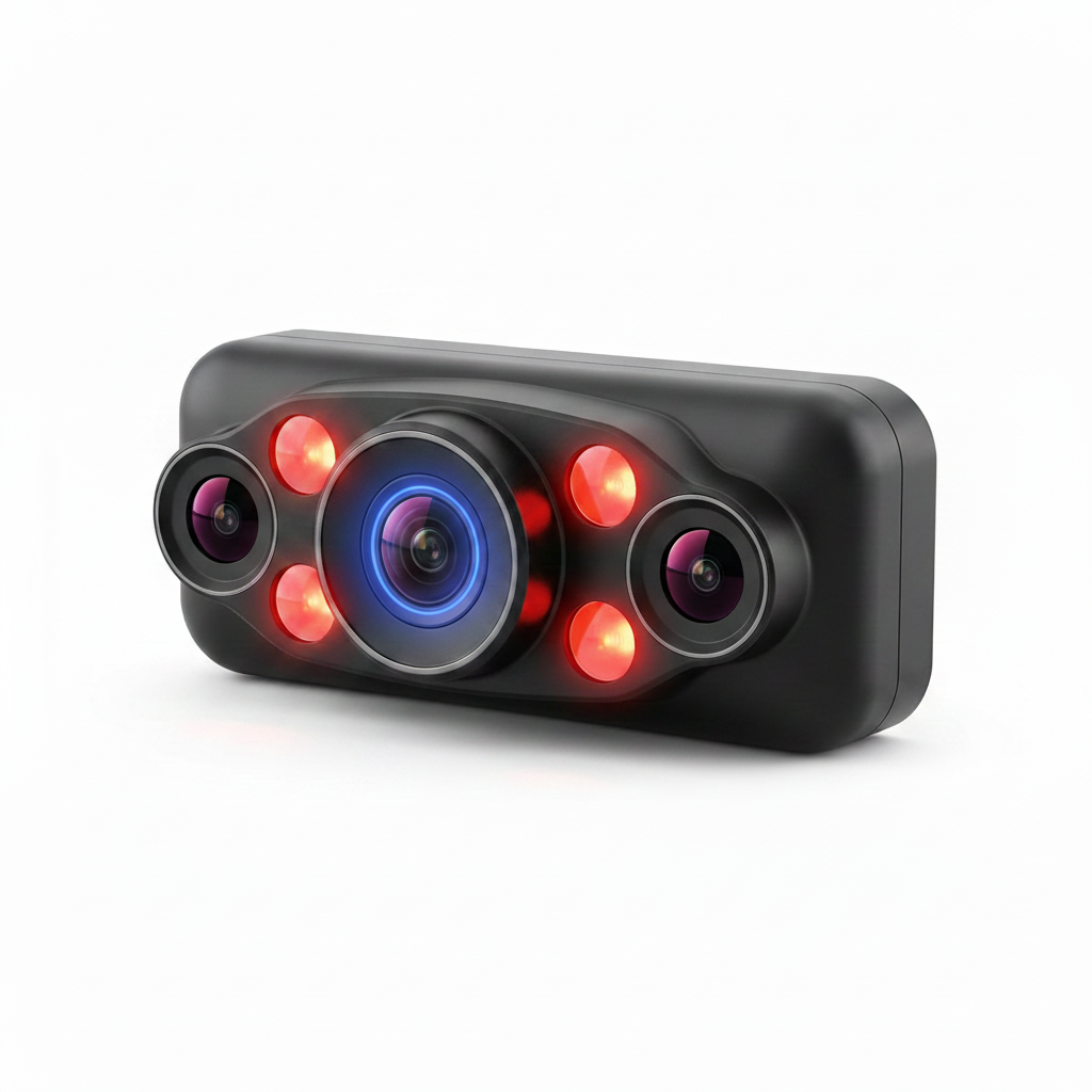 Yeni HD 1080P Üç Kayıtlı Araç Kamerası WiFi Bağlantılı Kızılötesi Gece Görüşü Park İzleme Geri Görüş